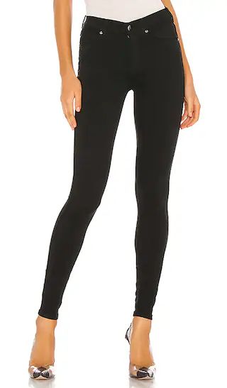 Lexy Mid Rise Skinny in Black | Revolve Clothing (Global)