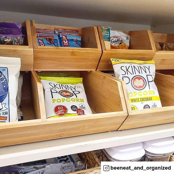 Stackable Bamboo Storage Bins | The Container Store