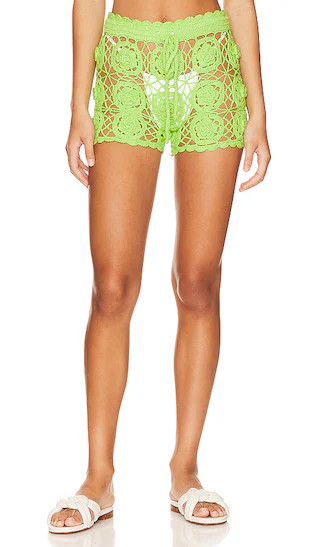 Tia Crochet Short in Bright Green | Revolve Clothing (Global)