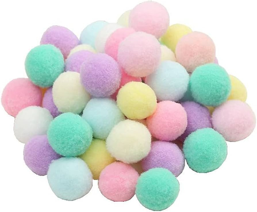 100pcs 1 inch Mix Colorful Craft Pom Poms Balls for Hobby Supplies and DIY Creative Crafts, Party... | Amazon (US)