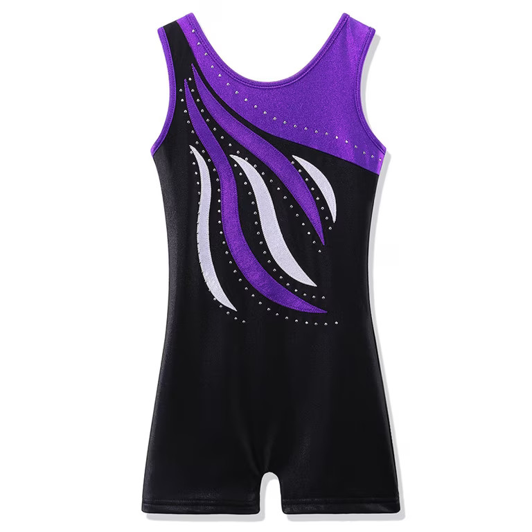 3-12Y Female Gymnastics Leotards Girls Embroidery Purple Ballet Dancewear | Walmart (US)
