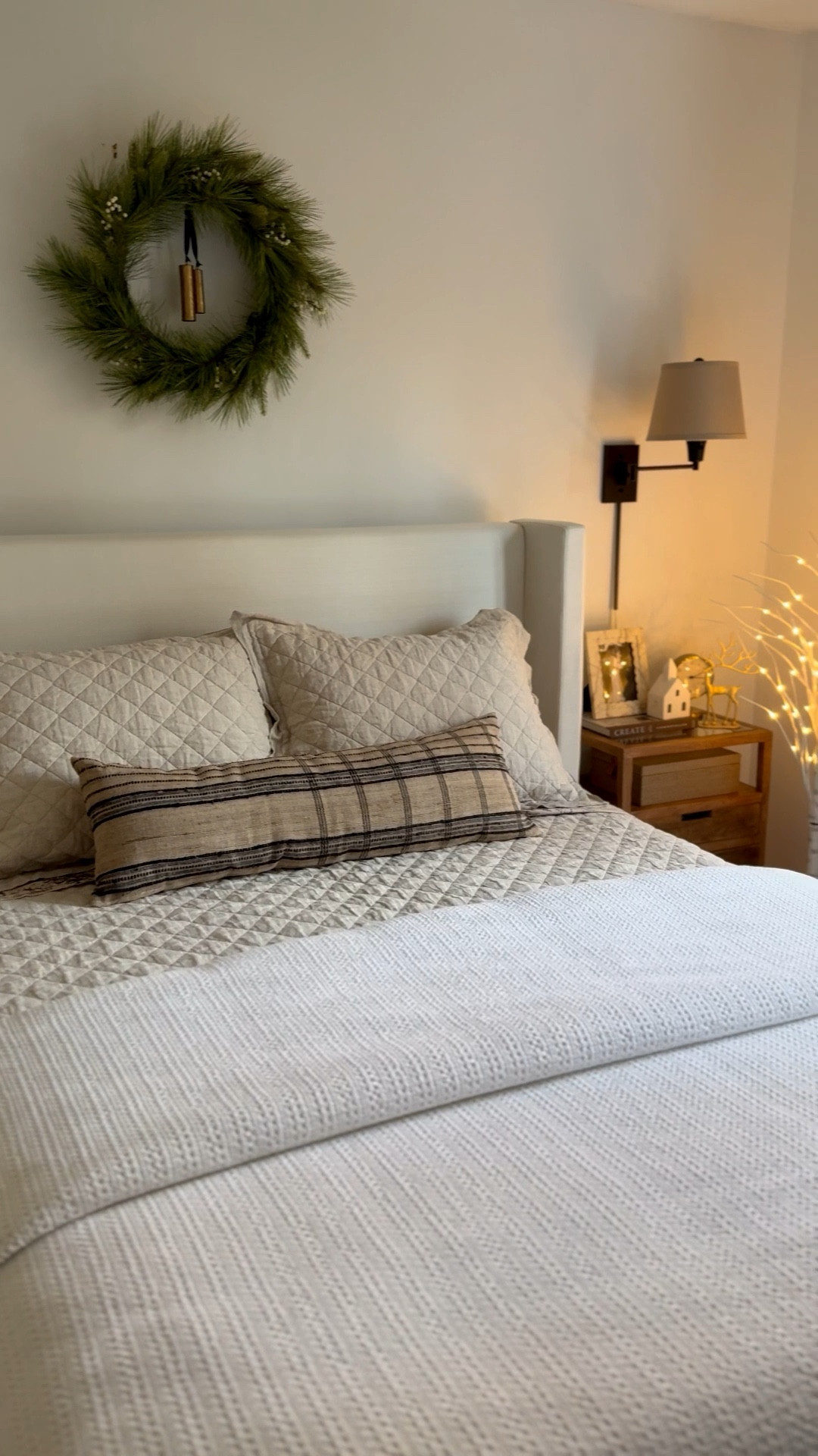 Cozy bedroom for the holidays. The twinkle light tree is the coziest at night.
My bed and bedding is from pottery barn . 
Pottery Barn


#LTKSeasonal #LTKHome #LTKHoliday