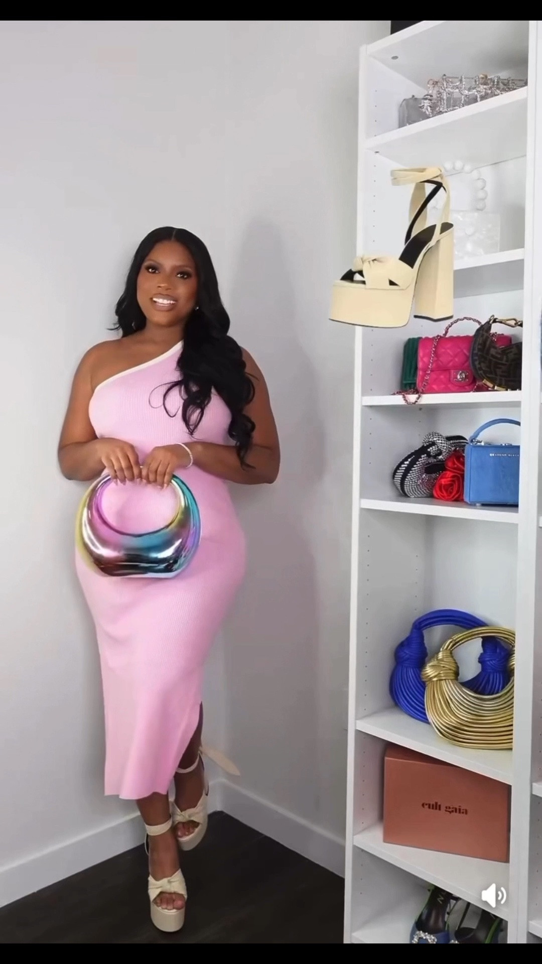 Pretty in pink, but the accessories are doing the talking. 💕✨ This dress is such an easy statement piece, and I paired it with the cutest sculptural bag and platform heels to make the whole look feel elevated. Perfect for brunch, date night, or any occasion where you want to show up looking effortlessly put together.

#PinkStyle #DateNightLook #LTKFinds #StyleInspiration
