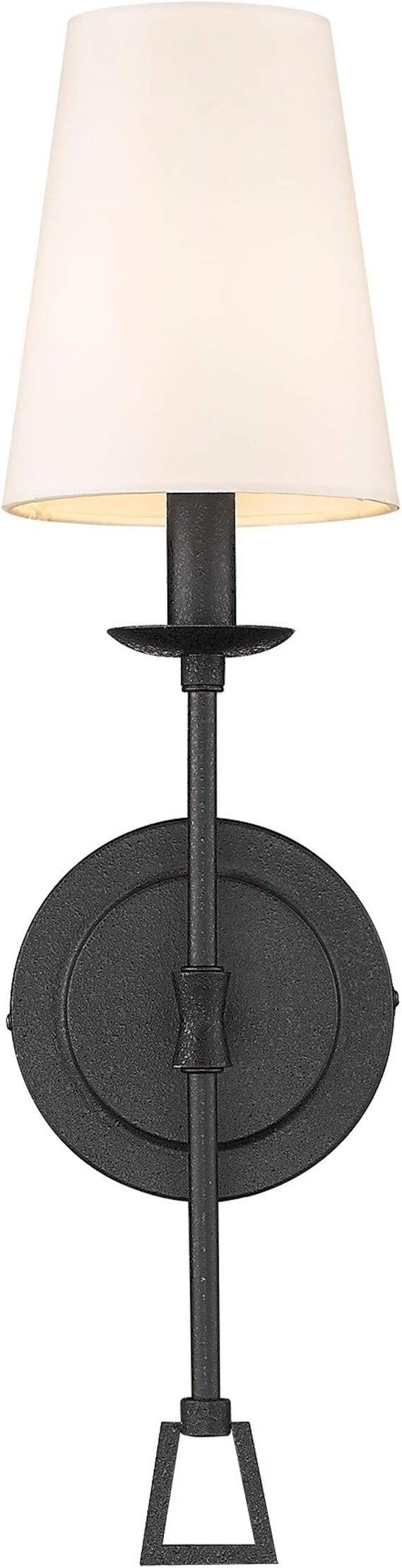 Matte Black Modern Traditional 1-Light Wall Sconce Mid-Century Metal Dimmable | Amazon (US)