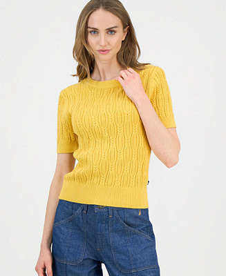 Nautica Women's Cotton Cable-Knit Sweater | Macy's