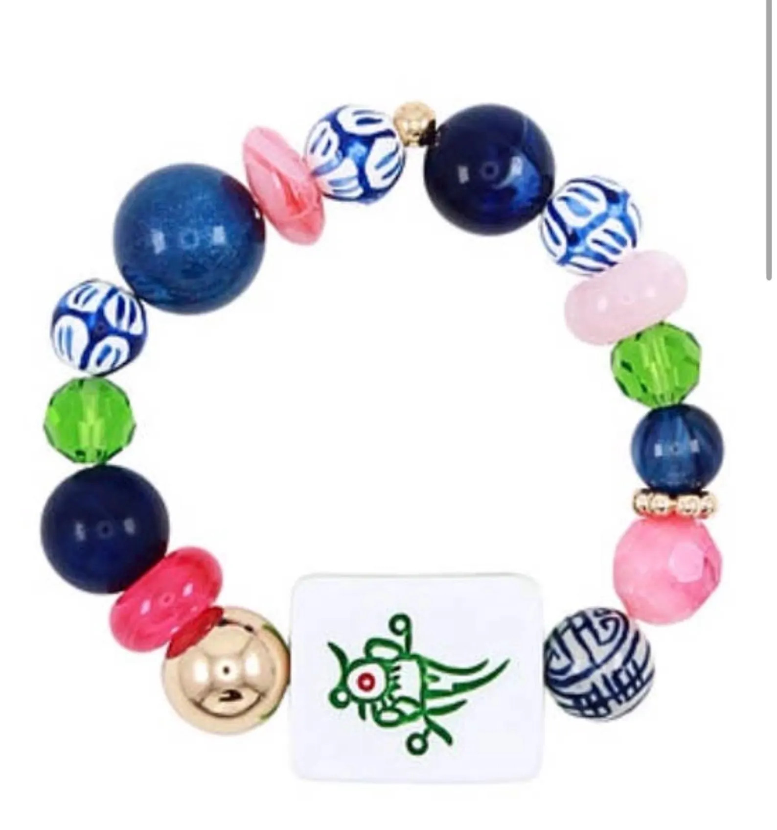 Mahjong Tile Bead Bracelet - Multi Bird Bam | Etsy (Global)