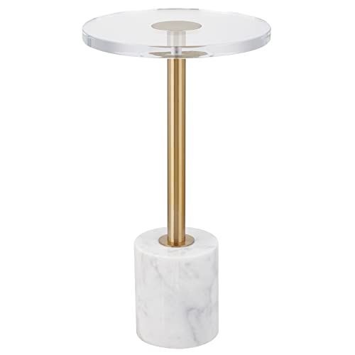 LIKENOW Furniture Acrylic Side Table,Clear Small Round End Table for Living Room,Bedroom,Office | Mo | Amazon (US)