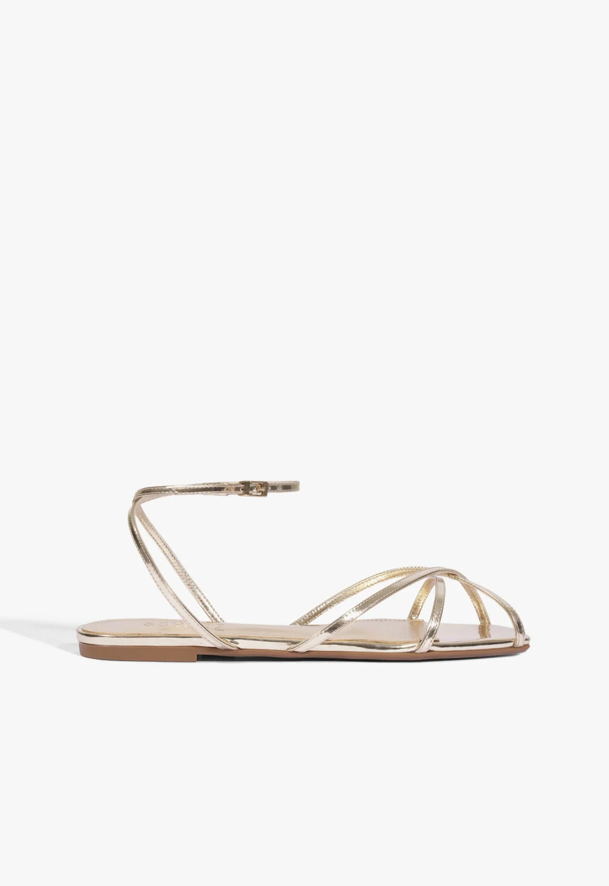 Caeline Buckle Gold Flat Sandal | Schutz (US)