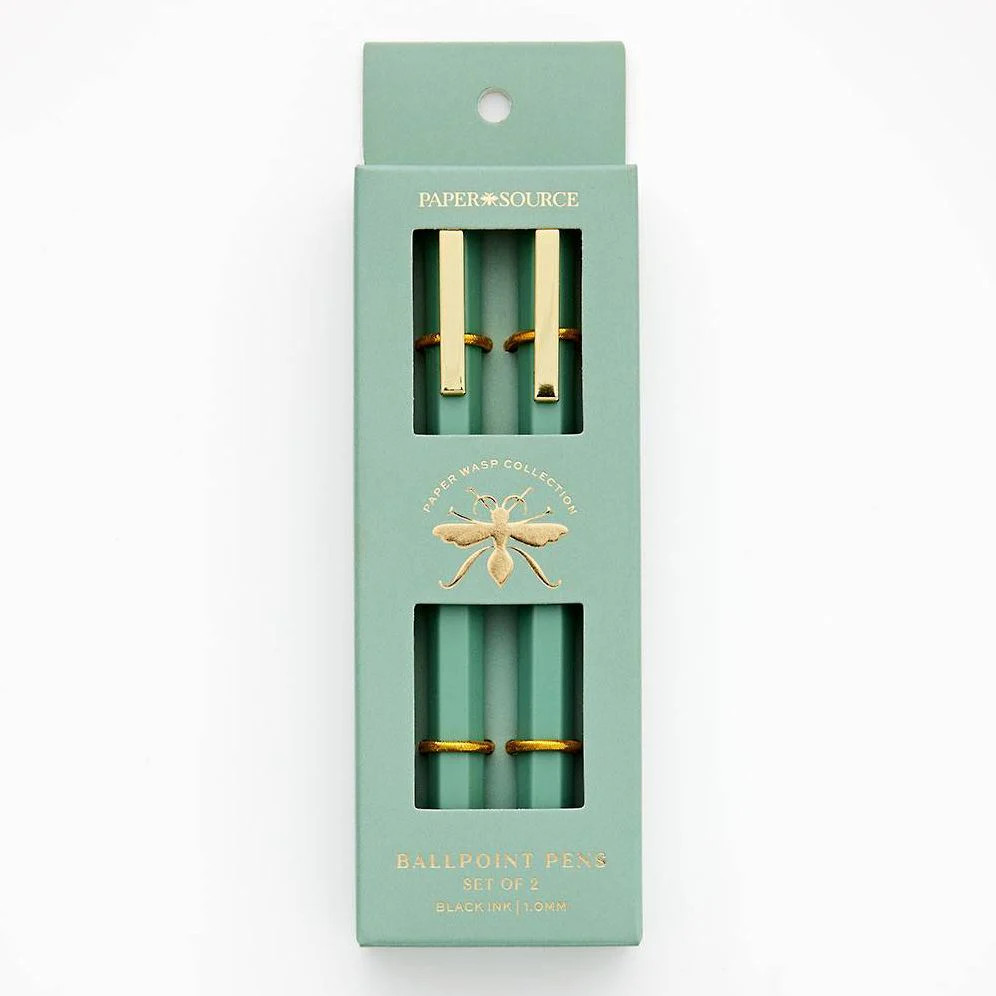 Paper Wasp Sage Ballpoint Pen S/2 - Limited Edition | Paper Source
