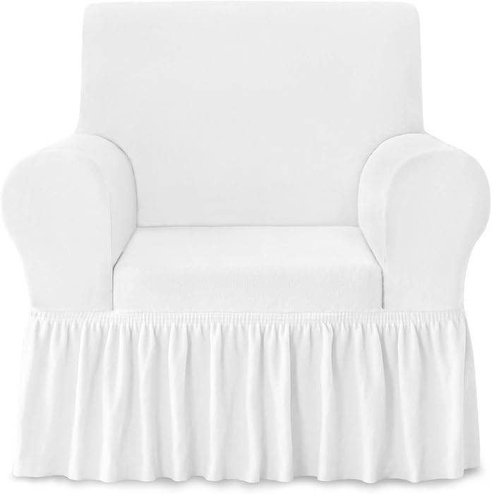 NICEEC Armchair Cover Thick Plush 1-Piece Warm White Armchair Slipcover Stretch Fluffy Couch Cove... | Amazon (US)
