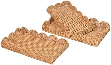 happimess TRY2001A-3SET Parker Southwestern Cottage Resin Scalloped Rectangular Decorative Servin... | Amazon (US)