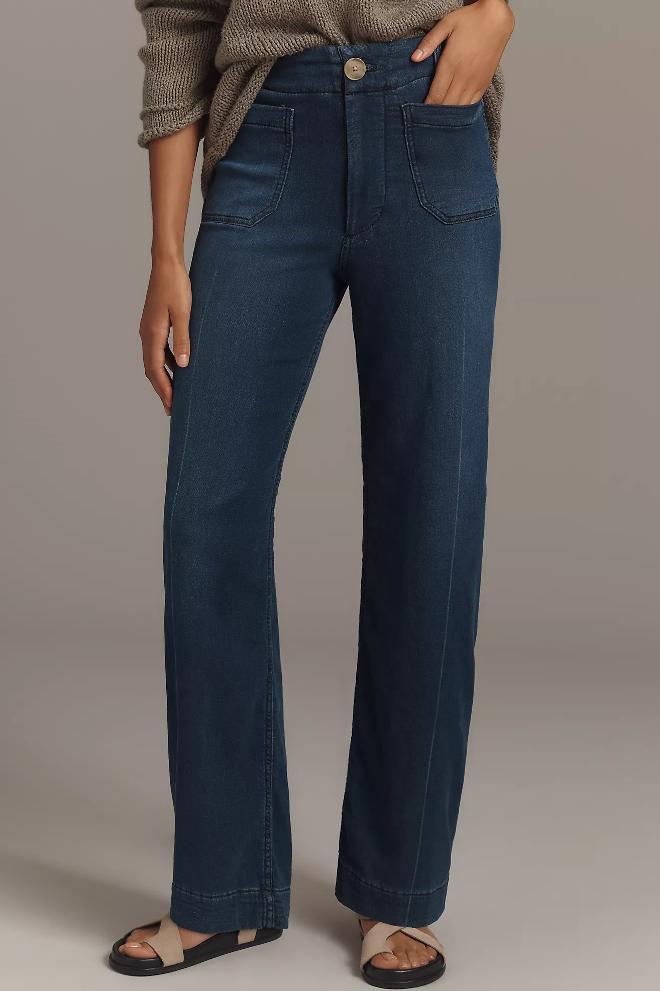 The Colette Knit Full-Length Wide-Leg Jeans by Maeve | Anthropologie (US)