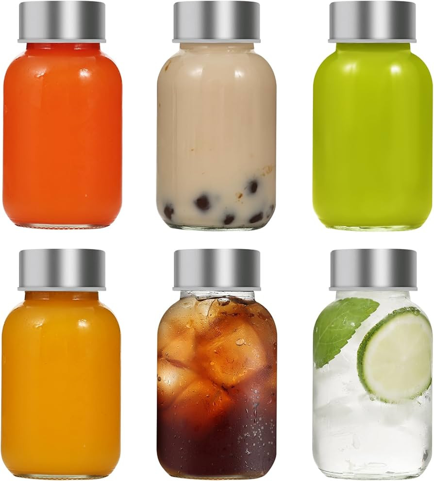 Danmu Glass Juice Bottles with Lids 5oz,Juicing Bottles Reusable Glass 100% Leakproof for Juicing... | Amazon (US)
