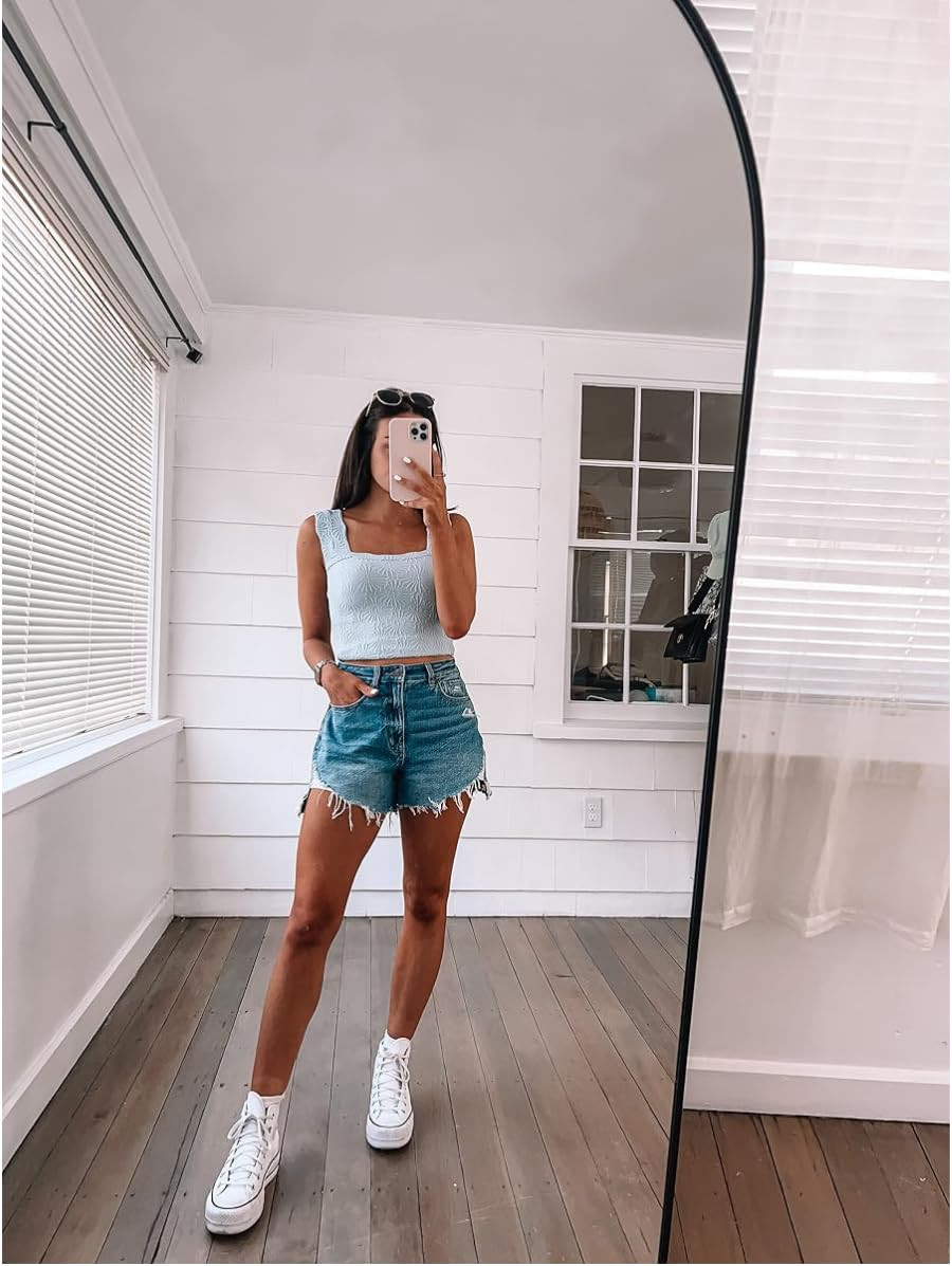 Top wearing a S, shorts wearing size 2+ sneakers sized down a full size. Denim shorts/crop tank/high top converse/casual summer outfit.
 

 #LTKSummerEdit #LTKSeasonal #LTKPetite