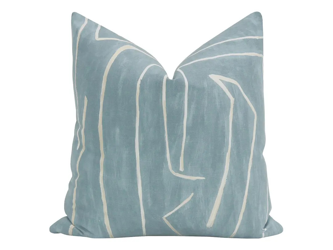 Kelly Wearstler Graffito // Deep Sky Pillow | Lee Jofa | Throw Pillow | Abstract Pattern | - Etsy | Etsy (US)