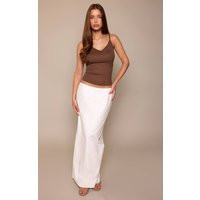 White Linen Look Bow Waistband Detail Maxi Skirt | PrettyLittleThing UK