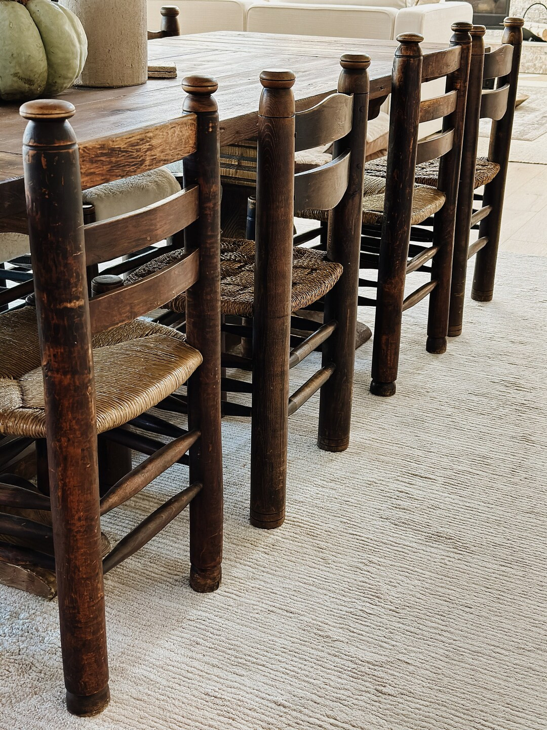 Original Charles Dudouyt Chair Set, Mid-century Brutalist Solid Wood - Etsy | Etsy (US)