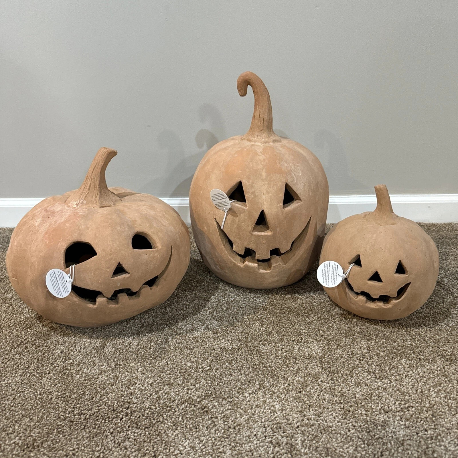 Jollup Hecho a Mano Terracota Jack O'linterna Calabaza Terracota Otoño Decoración Estilo Decora... | Walmart (US)