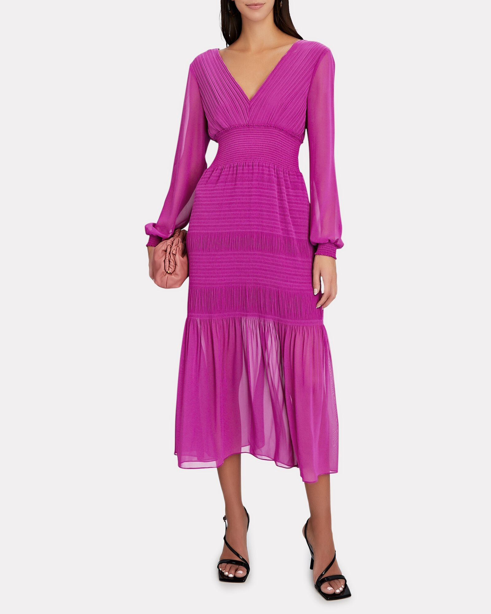 Adrianna Smocked Midi Dress | INTERMIX