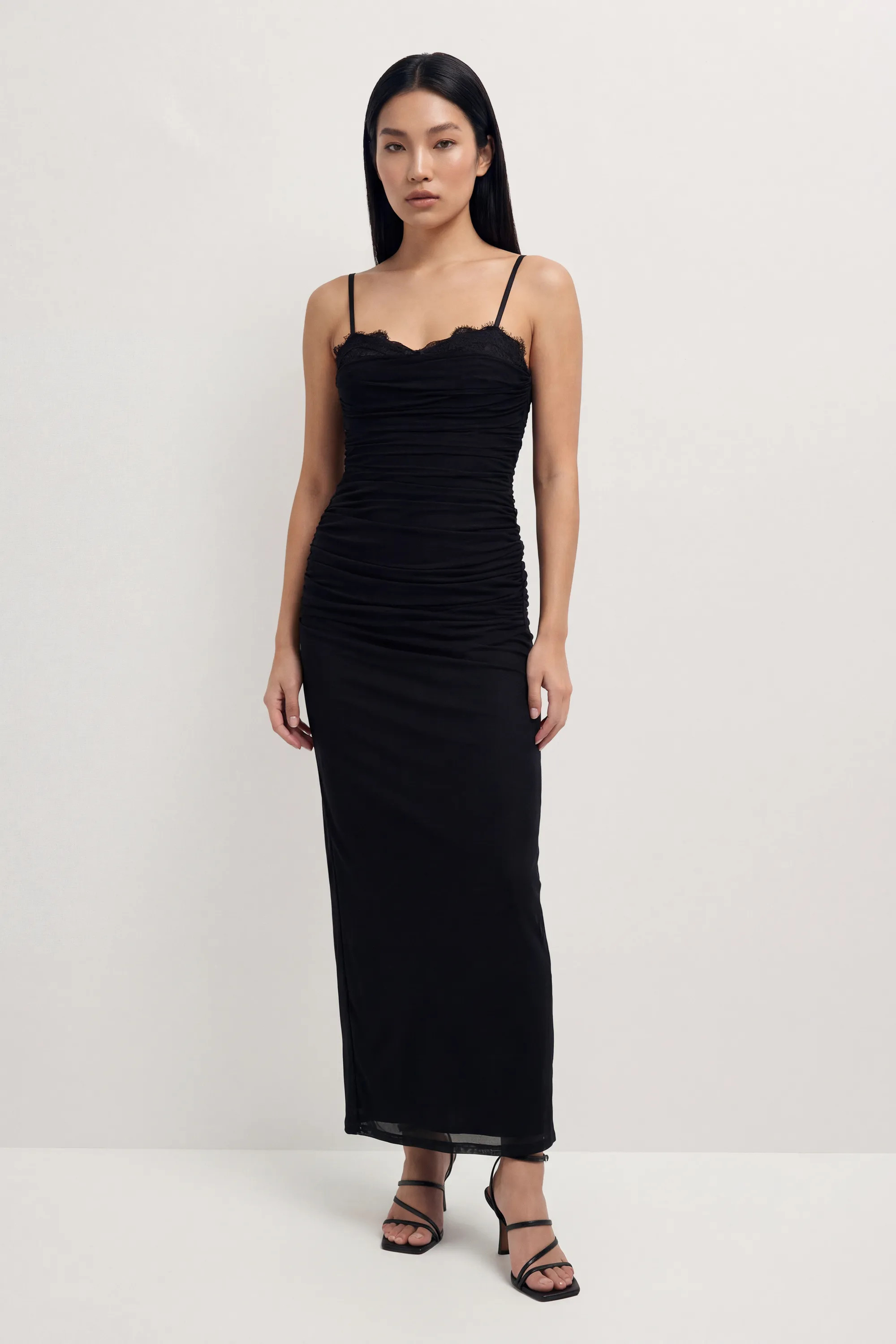 Black MISSPAP Premium Tulle Lace trim Maxi Dress | Nasty Gal USA | Nasty Gal US