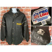 Vintage 90S Pittsburgh Steelers Leather Starter Pro Line Jacket - Sz Xxl Grunge Era Coat | Etsy (US)