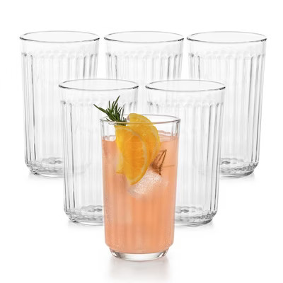 Libbey Paneled Tumbler Drinking Glasses, 17 ounce, Set of 6 | Target