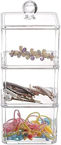 3 Drawer Hair Accessory Containers Stackable Acrylic Jewelry Hairband Qtips Holder for Cotton Pad... | Amazon (US)