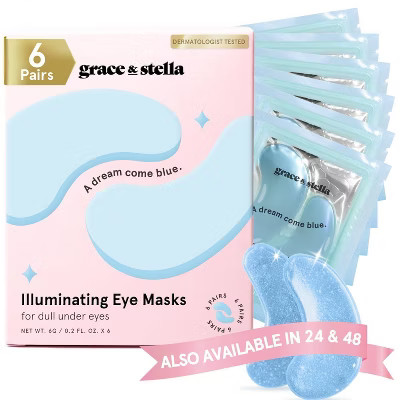 Grace & Stella Illuminating Under Eye Mask - Blue - 6 Pair | Target