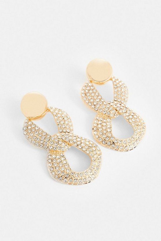 Diamante Statement Drop Earrings | Karen Millen US