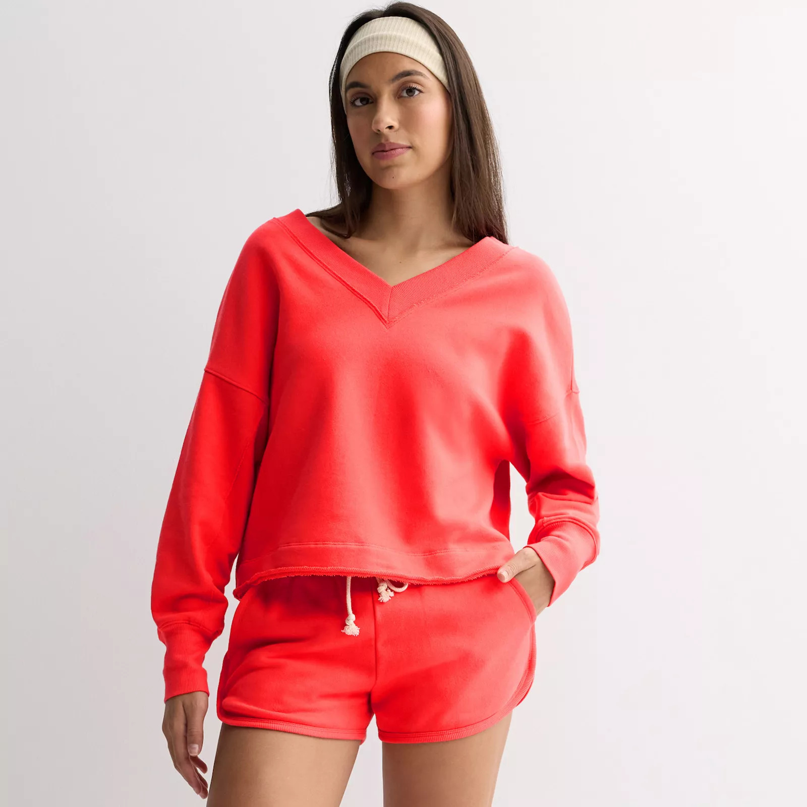 Juniors' SO® Terry Double V Neck Sweatshirt, Girl's, Size: Small, Blissful | Kohl's