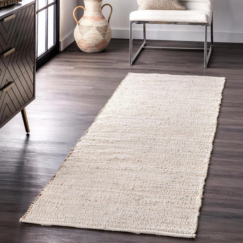 Helton Farmhouse Jute Blend Natural Tan Area Rug | Wayfair North America