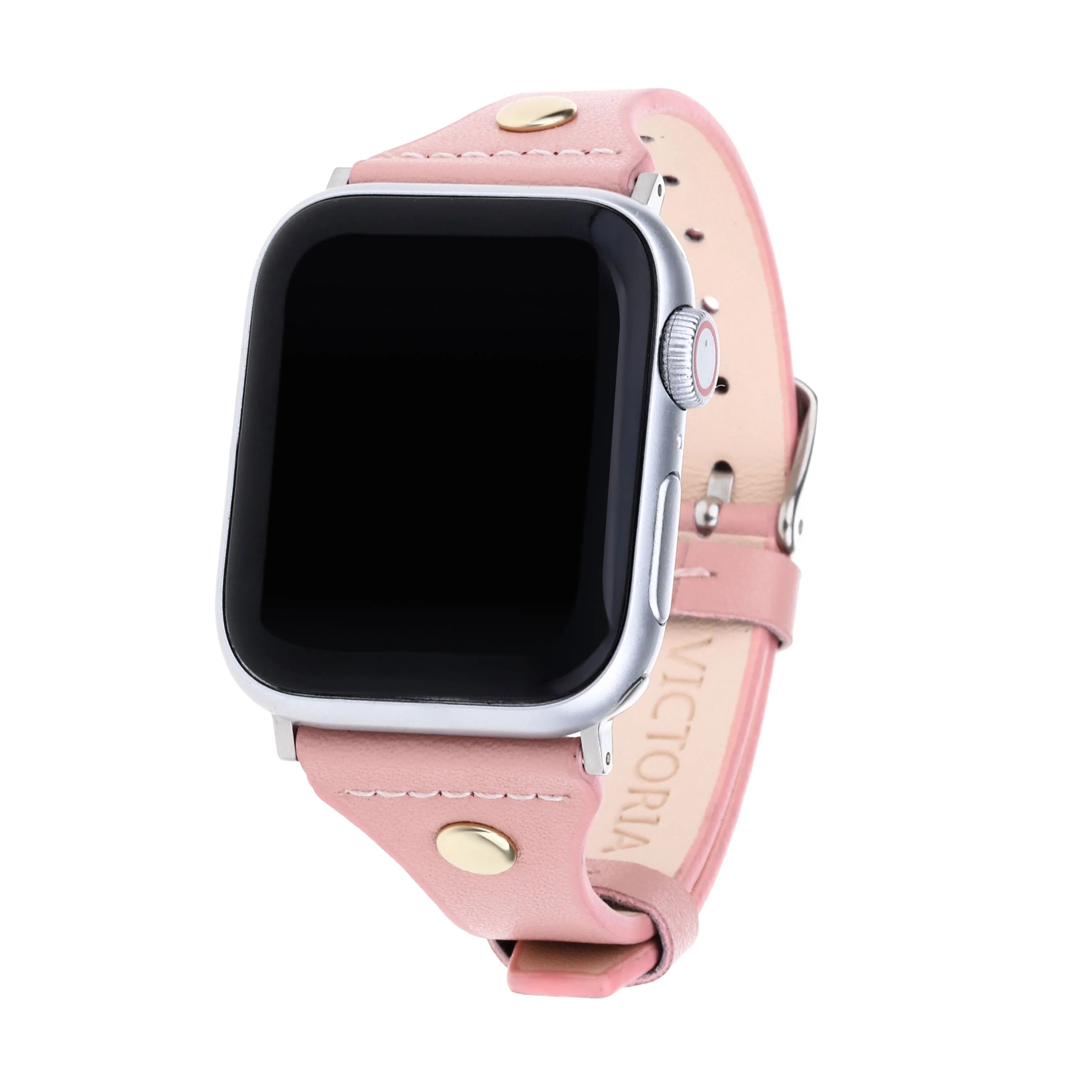 Pink on Silver Apple Watch Strap | Victoria Emerson