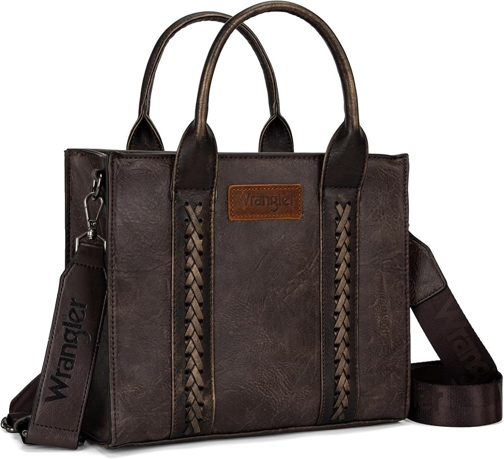 Wrangler Medium Tote Bag for Women Designer Satchel Handbags Top-handle Purses with Strap | Amazon (US)