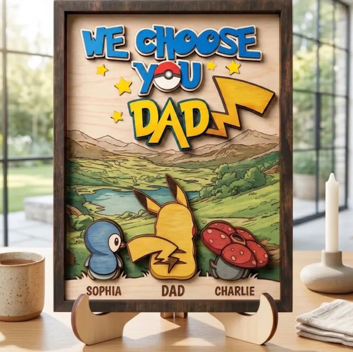 Personalized We Choose You Dad Wooden Sign, PokeDad Father’s Day Gift #ltkfathersdaygift #ltkgiftideas
