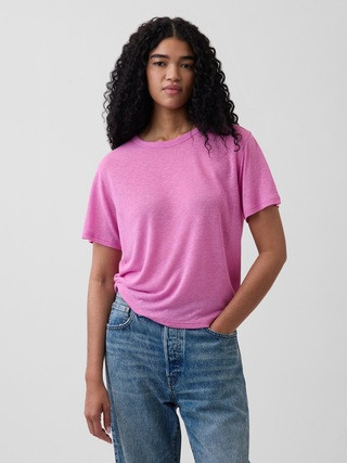 Linen-Blend Relaxed T-Shirt | Gap (US)