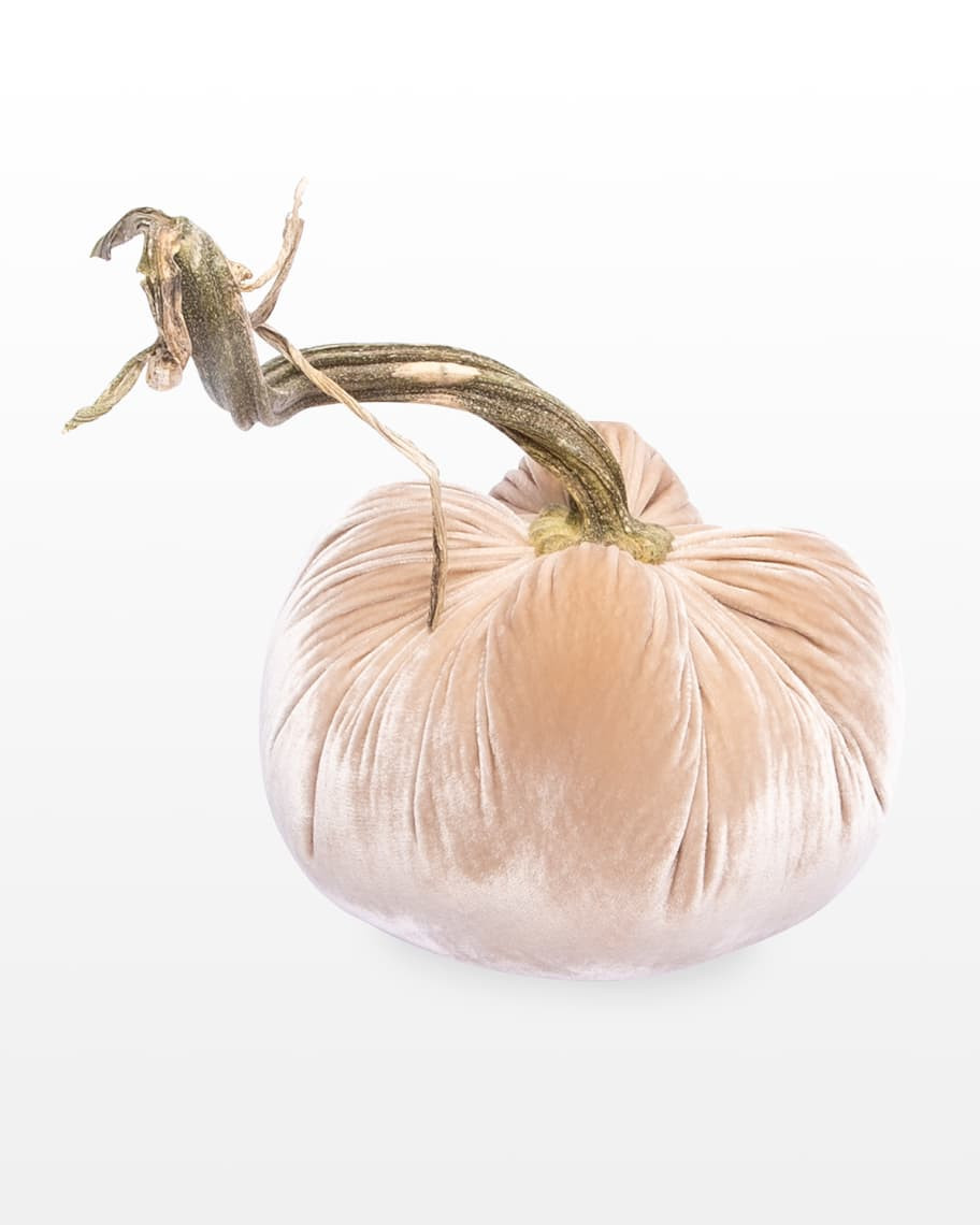 10" Velvet Pumpkin, White | Horchow