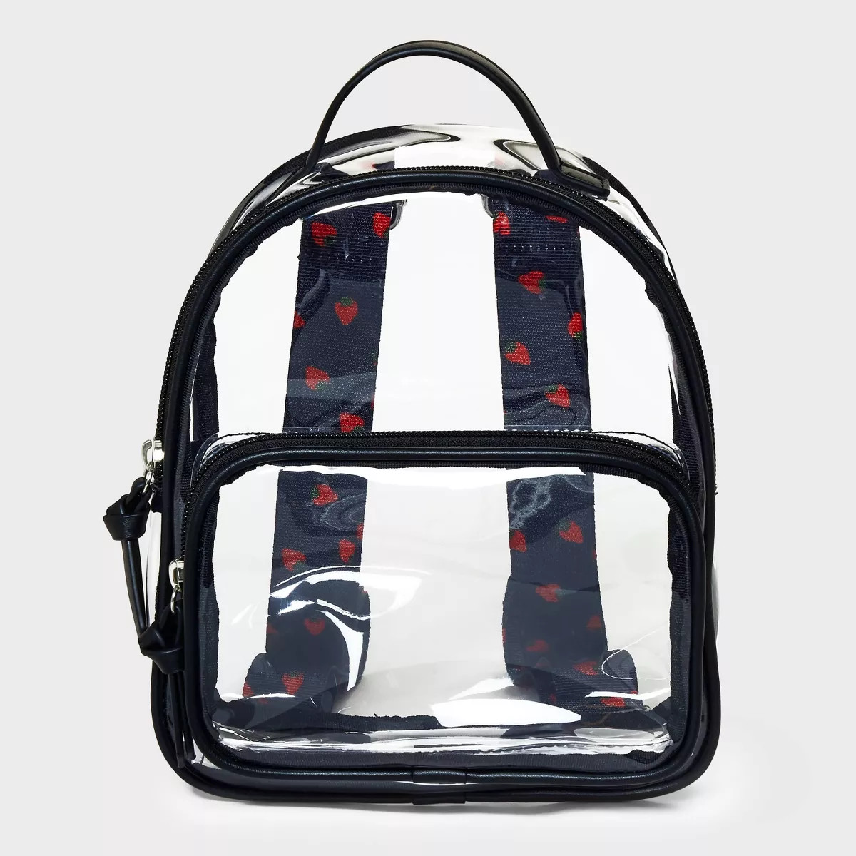 Kids' 8.5' Mini Backpack with Strawberry Straps - art class™ Black/Clear | Target