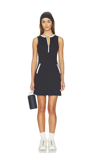 Gold Hinge Half-zip Pocket Dress in Black. - size L | Revolve Clothing (Global)