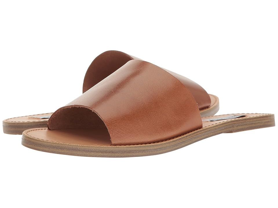 Steve Madden Grace Slide Sandal (Cognac Leather) Women's Shoes | Zappos