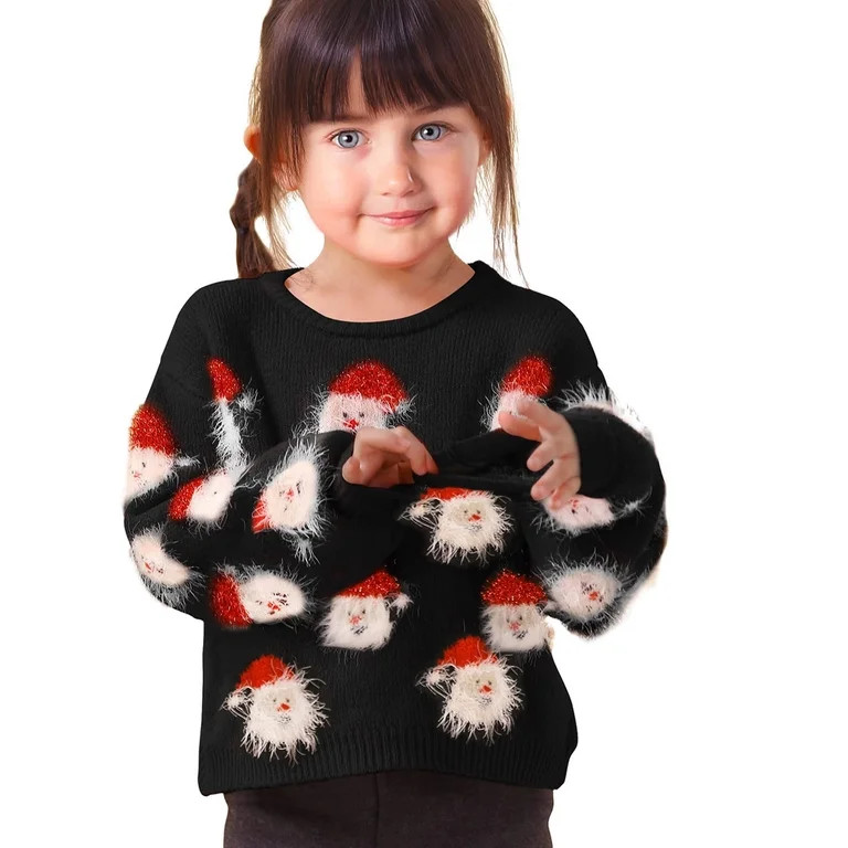 YDOJG Boys Girls Print Sweater Sweatshirts Girl Christmas Sweater Santa Xmas Holiday Party Knitte... | Walmart (US)