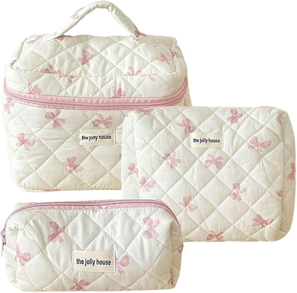 Starnearby 3 Pezzi Borsa Cosmetica Trapuntata, Borsa da Toilette Donna, Beauty Case da Viaggio Co... | Amazon (IT)