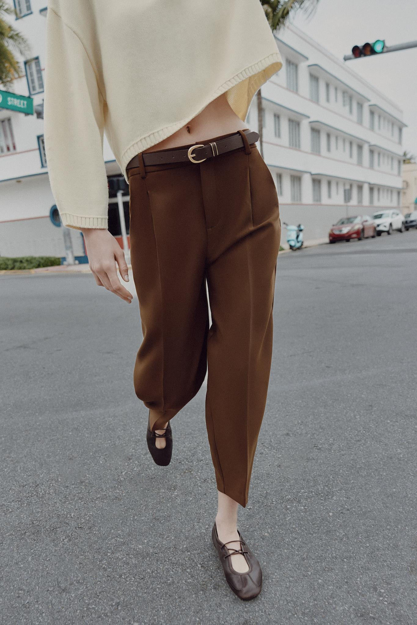BELTED PLEATED PANTS | Zara US
