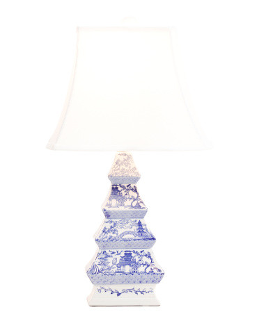 25.3in Chinoisere Ceramic Table Lamp | TJ Maxx