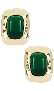 petit moments Giovana Stud Earrings in Green & Gold from Revolve.com | Revolve Clothing (Global)