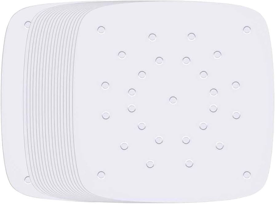 Set of 200, 8.5 inch Square Liners/Steaming /Perforated Parchment Paper for Air Fryer, Steaming B... | Amazon (US)