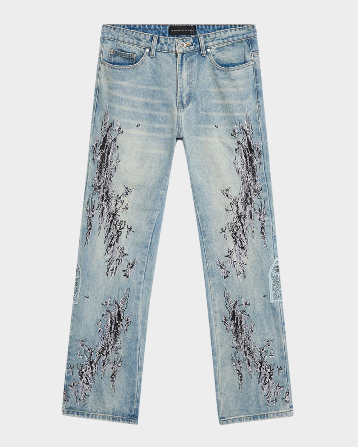 Men's Scratched Denim Jeans | Neiman Marcus