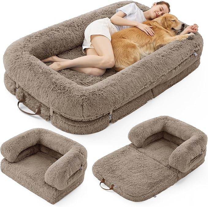 Lesure Foldable Human Dog Bed - 3 in 1 Flexible Giant Human Dog Bed for Adult People with Support... | Amazon (US)