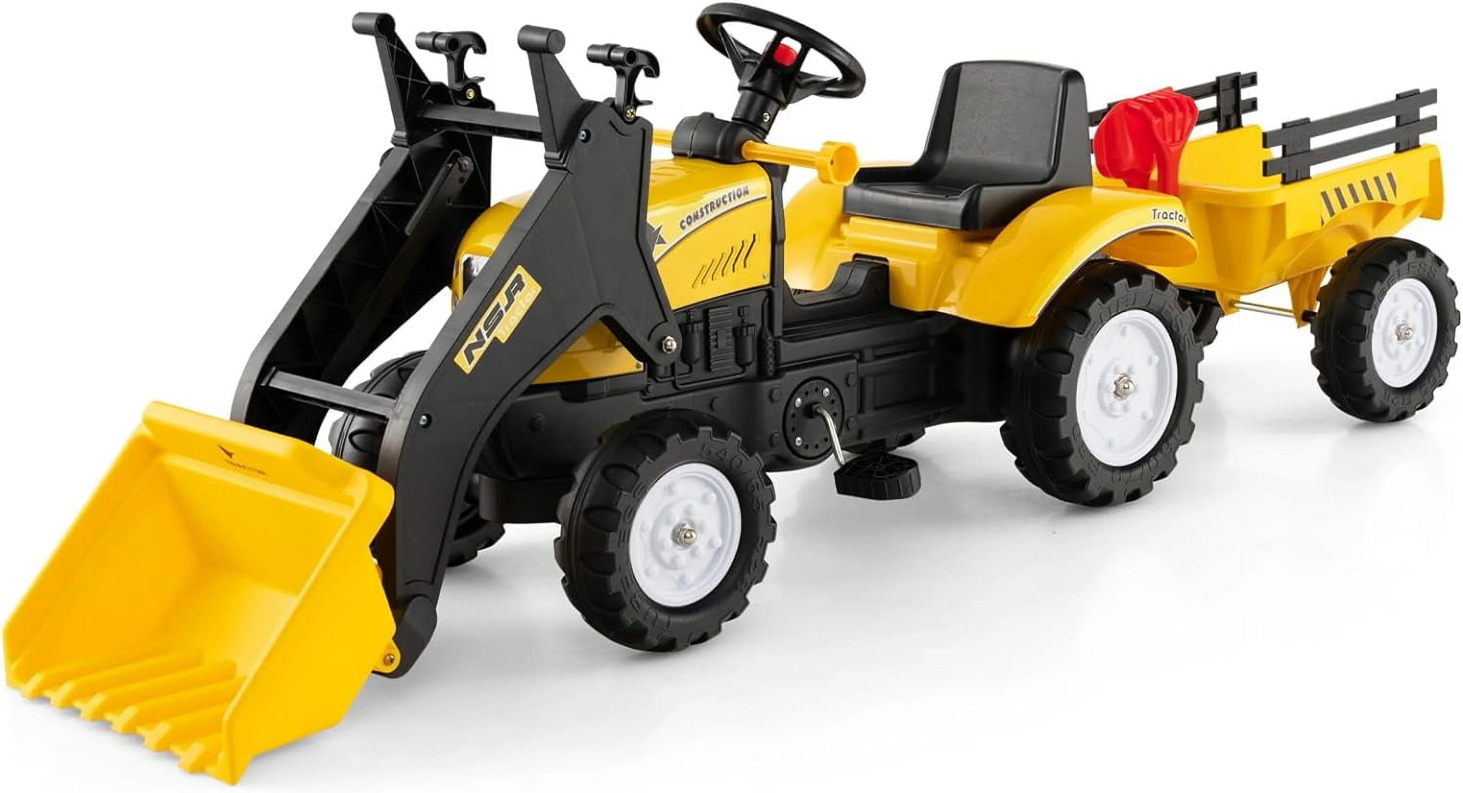 OLAKIDS Kids Ride on Excavator, Pedal Car Bulldozer with Manual Control Bucket, Detachable Cargo ... | Walmart (US)