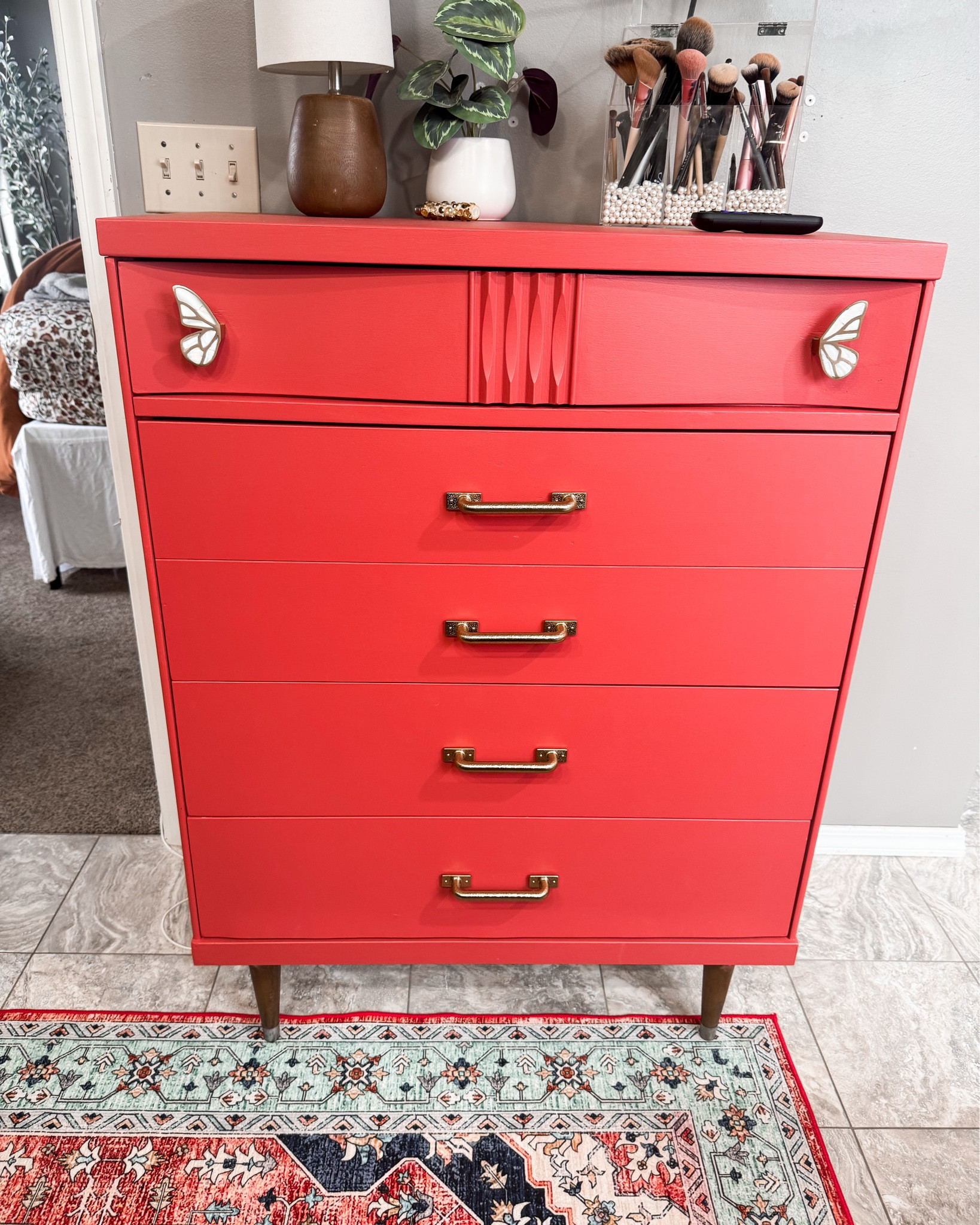 Swipe right for the before! Bought a mid century modern dresser off marketplace a couple weeks ago. Did some updates and I couldn’t be more pleased with how it turned out 🤌🏼😍✨
Updates | furniture renovation | bright colors | home decor | home renovation | ideas | looks for less 

#LTKHome #LTKFindsUnder100 #LTKFamily