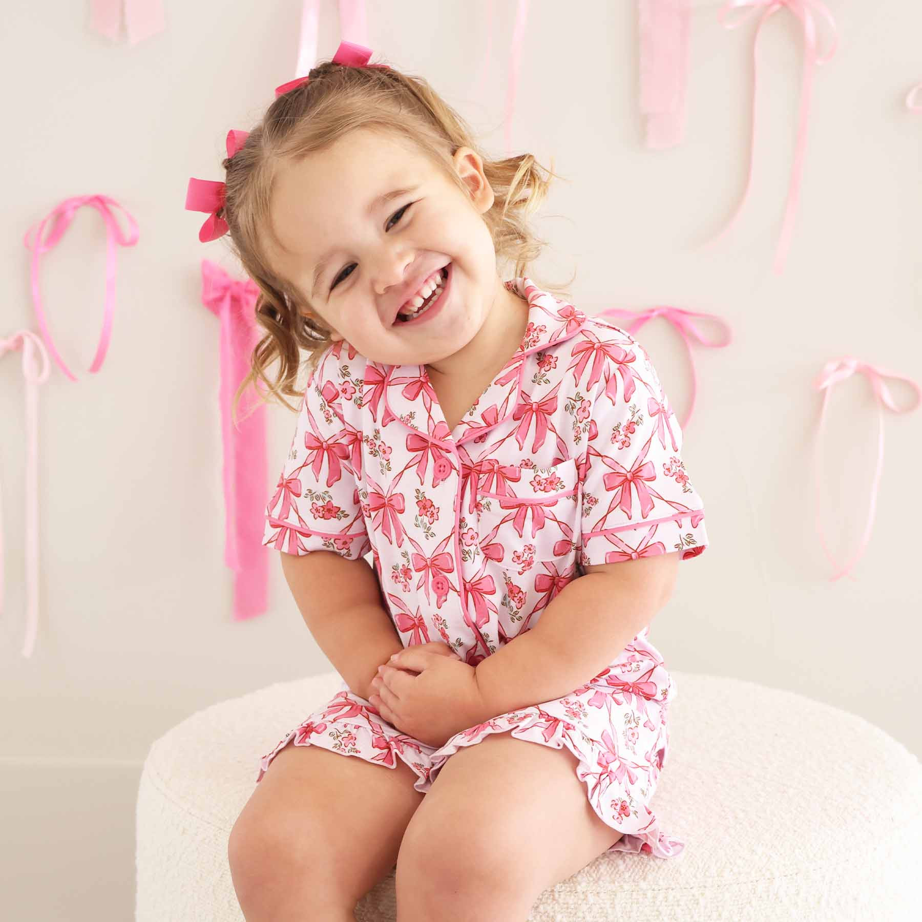 Two Piece Short Lounge Set | Bow Besties | Caden Lane